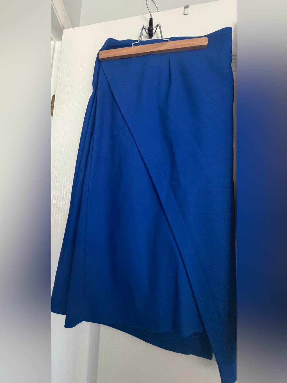 Lane Bryant Royal Blue A-line Midi Faux Wrap Skirt